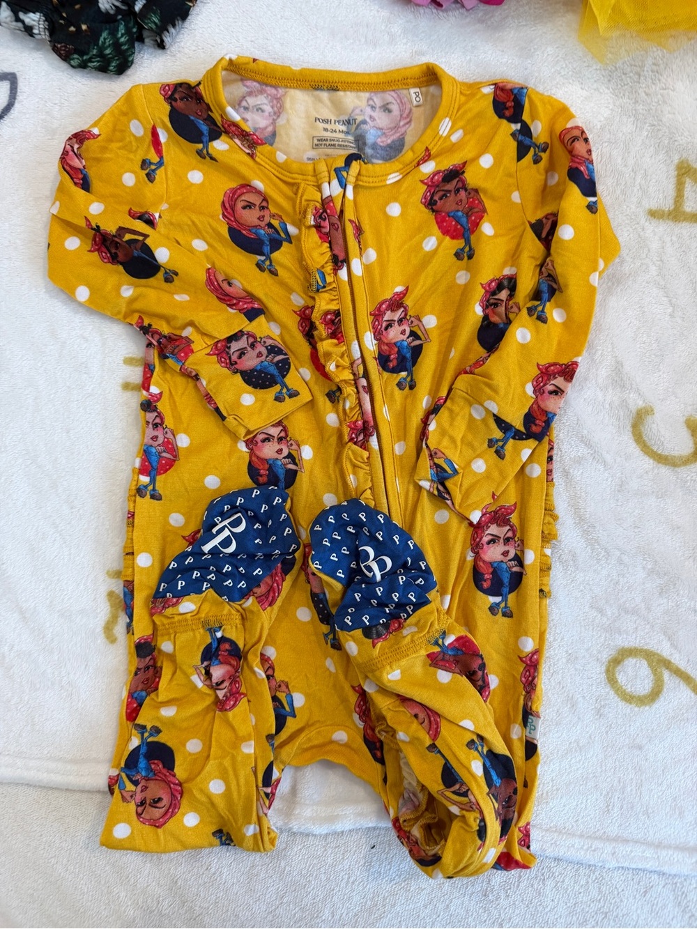 NWOT Posh peanut women’s empowerment footies - 18-24M